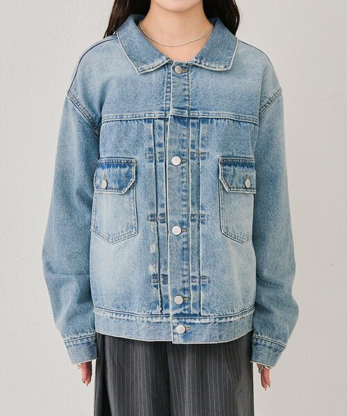 mystic（ミスティック）の「オーバーデニムジャケット（デニムジャケット・レディース・ブルー/ネイビー・FREE）」の13枚目の写真