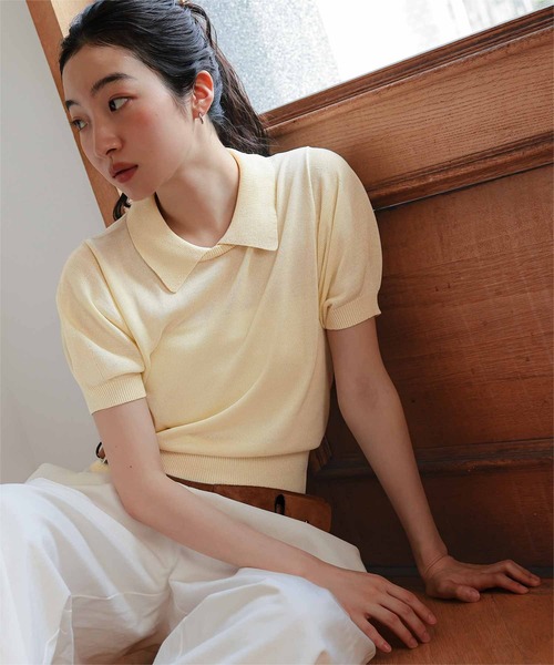 miette(ミエット)の「襟付き半袖ニット(ニット/セーター・レディース・ブラック/レッド/ライトイエロー/チャコール・L/M)」の20枚目の写真