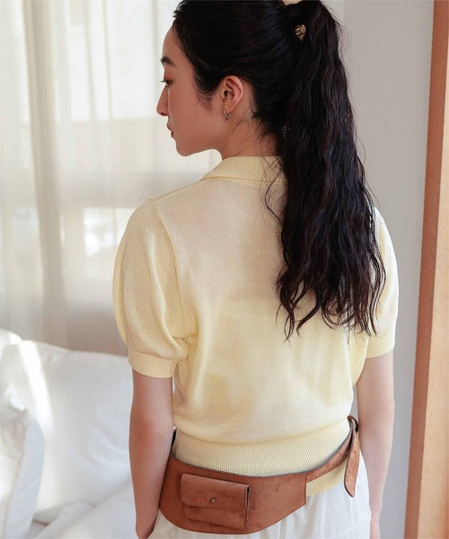 miette(ミエット)の「襟付き半袖ニット(ニット/セーター・レディース・ブラック/レッド/ライトイエロー/チャコール・L/M)」の21枚目の写真
