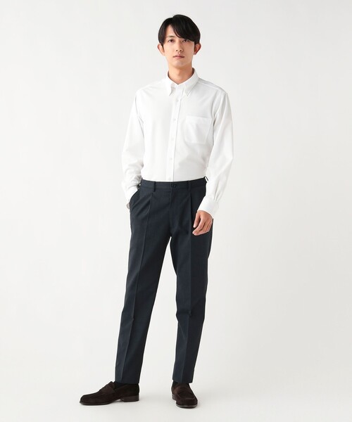 BEAMS HEART(ビームスハート)の「トリコット イージーケア ボタンダウンシャツ(シャツ/ブラウス・メンズ・ブルー/サックスブルー/ホワイト・38/41/39/42/40/37)」の4枚目の写真