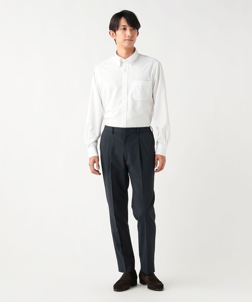BEAMS HEART(ビームスハート)の「トリコット イージーケア ボタンダウンシャツ(シャツ/ブラウス・メンズ・ブルー/サックスブルー/ホワイト・38/41/39/42/40/37)」の5枚目の写真