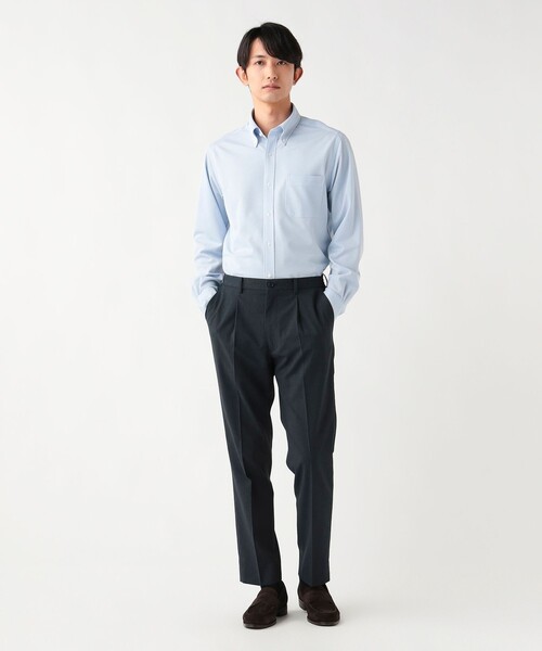 BEAMS HEART(ビームスハート)の「トリコット イージーケア ボタンダウンシャツ(シャツ/ブラウス・メンズ・ブルー/サックスブルー/ホワイト・38/41/39/42/40/37)」の7枚目の写真