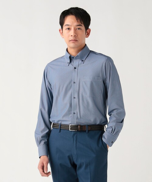 BEAMS HEART(ビームスハート)の「トリコット イージーケア ボタンダウンシャツ(シャツ/ブラウス・メンズ・ブルー/サックスブルー/ホワイト・38/41/39/42/40/37)」の9枚目の写真