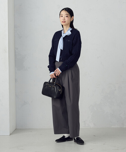 COMME CA ISM（コムサイズム）の「ケーブルクルーネックカーディガン（カーディガン/ボレロ・レディース・ネイビー/グリーン/オフホワイト・LARGE/MEDIUM）」の15枚目の写真