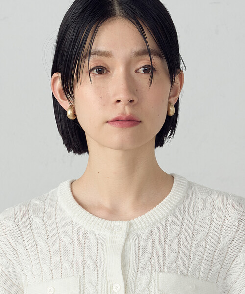 COMME CA ISM（コムサイズム）の「ケーブルクルーネックカーディガン（カーディガン/ボレロ・レディース・ネイビー/グリーン/オフホワイト・LARGE/MEDIUM）」の12枚目の写真