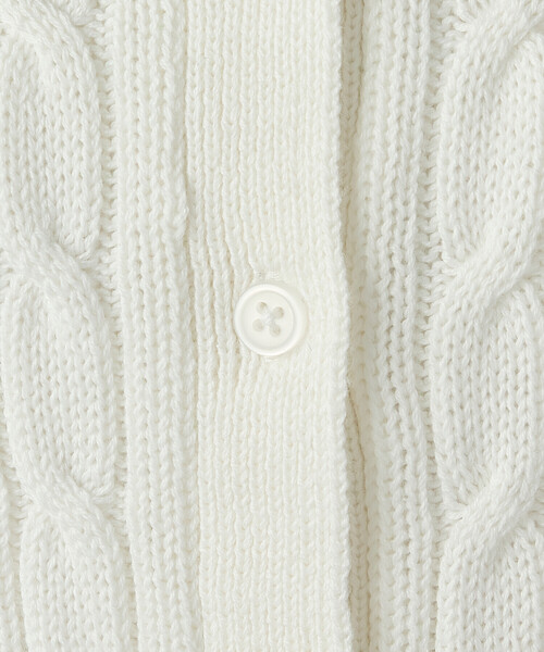COMME CA ISM（コムサイズム）の「ケーブルクルーネックカーディガン（カーディガン/ボレロ・レディース・ネイビー/グリーン/オフホワイト・LARGE/MEDIUM）」の5枚目の写真