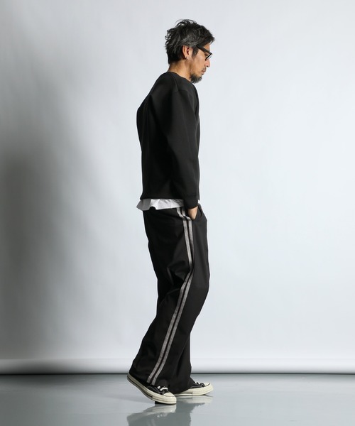 WEB限定アイテム】SIDE LINE EASY WIDE SLACKS：サイドライン イージー