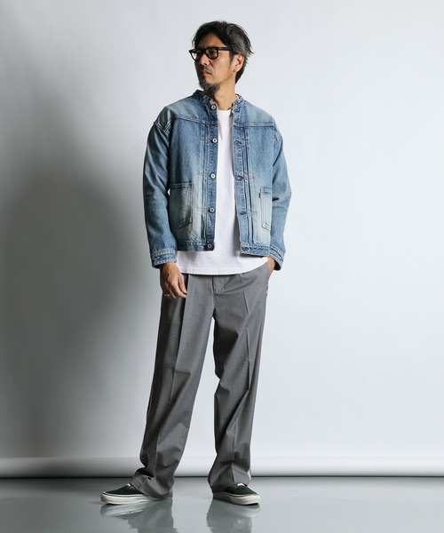 The DUFFER of ST.GEORGE(ザダファーオブセントジョージ)の「【WEB限定アイテム】SIDE LINE EASY WIDE SLACKS:サイドライン イージー バギースラックス バギーパンツ(スラックス・メンズ・ブラック/グレー・LARGE/MEDIUM/SMALL/X-LARGE)」の6枚目の写真