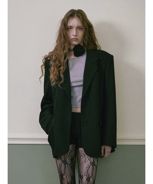 ETMON(エトモン)の「Stitch Line Single Jacket, Black(テーラードジャケット・レディース・その他・S/M)」の3枚目の写真