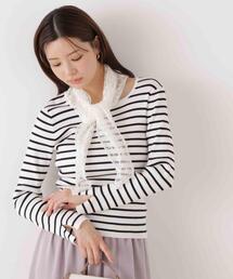 EDIT COLOGNE | ＜Ｅ＞レーススカーフ付きリブニット / 1216175200(ニット/セーター)