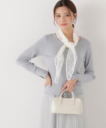 EDIT COLOGNE（エディットコロン）の「＜Ｅ＞レーススカーフ付きリブニット / 1216175200（ニット/セーター）」