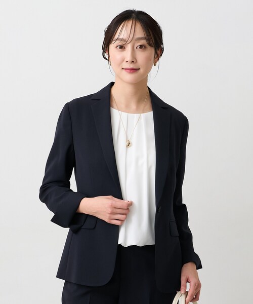 UNTITLED（アンタイトル）の「エアリーテーラードジャケット（テーラードジャケット・レディース・チャコールグレー/ナチュラル/ネイビー・03/01/02/42/04/46/44/48/50/00）」の3枚目の写真