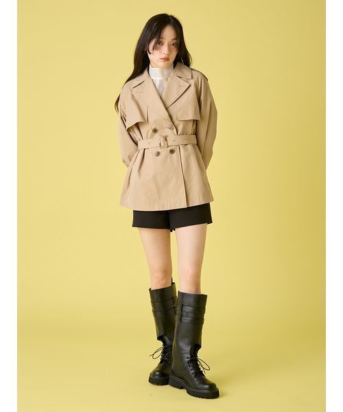 LILY BROWN（リリーブラウン）の「クラシックミドルトレンチコート（トレンチコート・レディース・グレイッシュベージュ/ベージュ/ネイビー・F）」の18枚目の写真