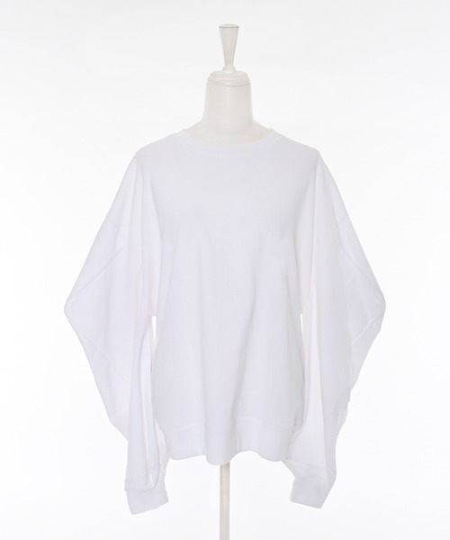 Narcissus（ナルシス）の「ユニークボリュームカットソー（スウェット・レディース・ホワイト/ブラック・FREE）」の6枚目の写真