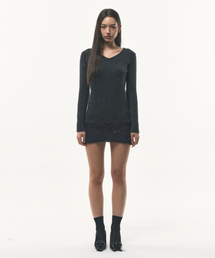 FOR THE WEATHER（フォーザウェザー）の「hairy knit dress (Charcoal)（ワンピース）」