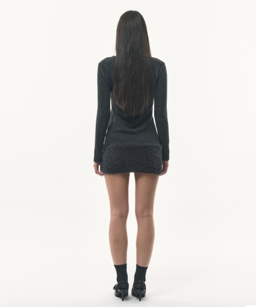 FOR THE WEATHER(フォーザウェザー)の「ヘアリーニットドレス(チャコール)(ワンピース・レディース・その他・ONE SIZE)」の4枚目の写真