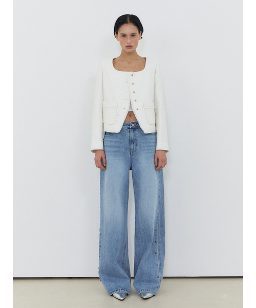 ETMON（エトモン）の「Stud Denim Pants Blue（デニムパンツ・レディース・その他・S/M）」の2枚目の写真