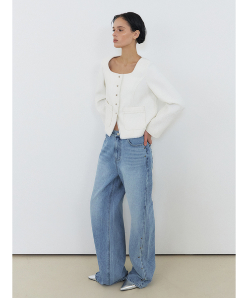 ETMON（エトモン）の「Stud Denim Pants Blue（デニムパンツ・レディース・その他・S/M）」の3枚目の写真