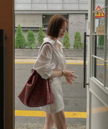 ANOETIC（アノエティック）の「ANC WEAVING MESH BAG_BURGUNDY（ショルダーバッグ）」