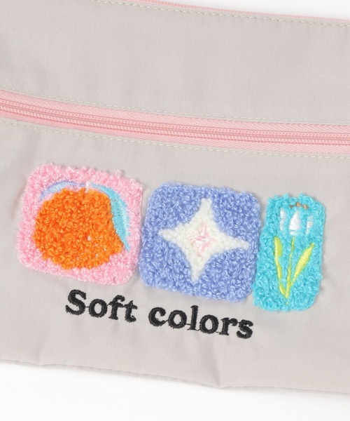 LAKOLE（ラコレ）の「【入園入学にも】[FRUITS AND BLOOM]サガラ刺繍ダブルファスナーポーチA / 612311（ステーショナリー・レディース・グレー・FREE）」の7枚目の写真
