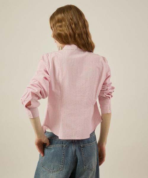 hazyl(ヘイジル)の「gather design shirt / ギャザーデザインシャツ(シャツ/ブラウス・レディース・ブルー系その他/ピンク系その他/オフホワイト・フリー)」の8枚目の写真