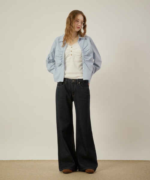 hazyl(ヘイジル)の「gather design shirt / ギャザーデザインシャツ(シャツ/ブラウス・レディース・ブルー系その他/ピンク系その他/オフホワイト・フリー)」の22枚目の写真