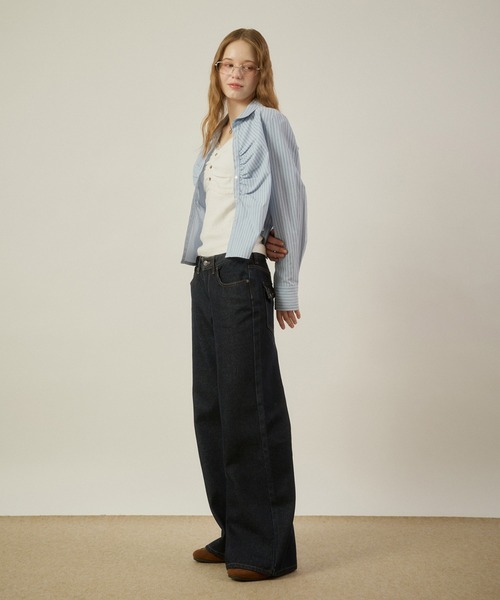 hazyl(ヘイジル)の「gather design shirt / ギャザーデザインシャツ(シャツ/ブラウス・レディース・ブルー系その他/ピンク系その他/オフホワイト・フリー)」の12枚目の写真