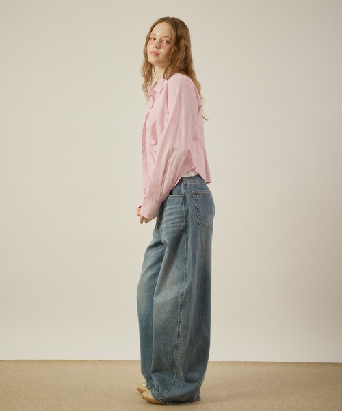 hazyl(ヘイジル)の「gather design shirt / ギャザーデザインシャツ(シャツ/ブラウス・レディース・ブルー系その他/ピンク系その他/オフホワイト・フリー)」の11枚目の写真