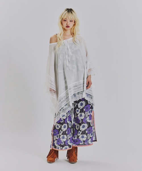 ANNA SUI NYC(アナ スイ エヌ ワイ シー)の「3WAY BOHO ポンチョ(シャツ/ブラウス・レディース・ラベンダー/ブラック/ホワイト・FREE)」の6枚目の写真