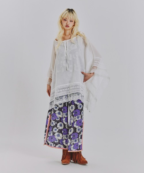 ANNA SUI NYC(アナ スイ エヌ ワイ シー)の「3WAY BOHO ポンチョ(シャツ/ブラウス・レディース・ラベンダー/ブラック/ホワイト・FREE)」の10枚目の写真