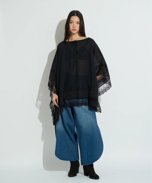 ANNA SUI NYC(アナ スイ エヌ ワイ シー)の「3WAY BOHO ポンチョ(シャツ/ブラウス・レディース・ラベンダー/ブラック/ホワイト・FREE)」の13枚目の写真