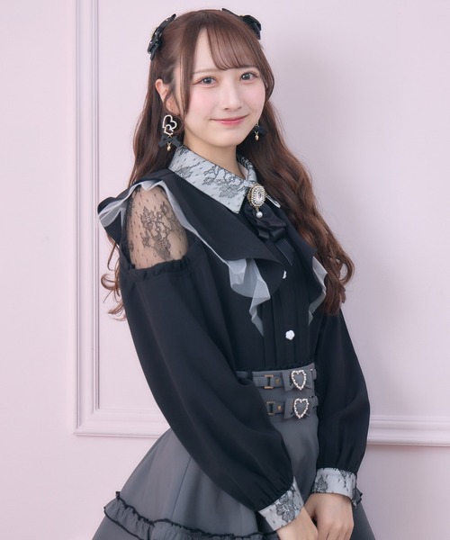 ROJITA（ロジータ）の「【revival】ラッフル肩開きブラウス（シャツ/ブラウス・レディース・ブラック/ピンク/ホワイト・FREE）」の12枚目の写真