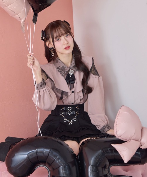 ROJITA（ロジータ）の「【revival】ラッフル肩開きブラウス（シャツ/ブラウス・レディース・ブラック/ピンク/ホワイト・FREE）」の10枚目の写真