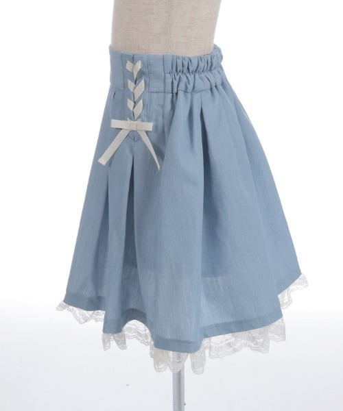 axes femme（アクシーズファム）の「レースアップスカパン（その他パンツ・キッズ・サックスブルー/ピンク・X-LARGE/MEDIUM/LARGE）」の4枚目の写真