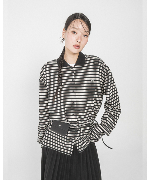 HAVISM(ヘビズム)の「AURORA STRIPE COLLAR CARDIGAN(BLACK)(カーディガン/ボレロ・レディース・その他・ONE SIZE)」の3枚目の写真