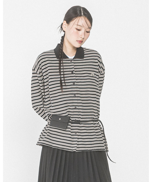 HAVISM(ヘビズム)の「AURORA STRIPE COLLAR CARDIGAN(BLACK)(カーディガン/ボレロ・レディース・その他・ONE SIZE)」の4枚目の写真