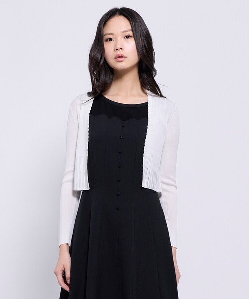 TOCCA(トッカ)の「EYELET AJISAI ボレロ(カーディガン/ボレロ・レディース・ネイビー系/アイボリー系/ピンク系/ライトグリーン系・MEDIUM/SMALL)」の1枚目の写真