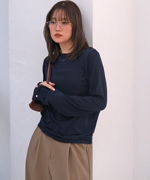 AKTE(アクテ)の「リラックスカットソープルオーバー(Tシャツ/カットソー・レディース・ライラック/ライトブルー/ホワイト/ネイビー・FREE)」の22枚目の写真