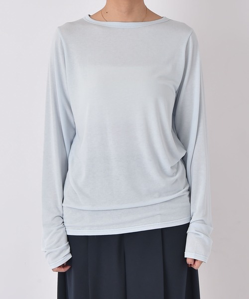 AKTE(アクテ)の「リラックスカットソープルオーバー(Tシャツ/カットソー・レディース・ライラック/ライトブルー/ホワイト/ネイビー・FREE)」の9枚目の写真