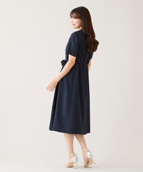 Rose Tiara（ローズティアラ）の「【速乾性/吸汗性】ラップ風シャツワンピース（ワンピース・レディース・グリーン/ネイビー・42/38/46）」の6枚目の写真