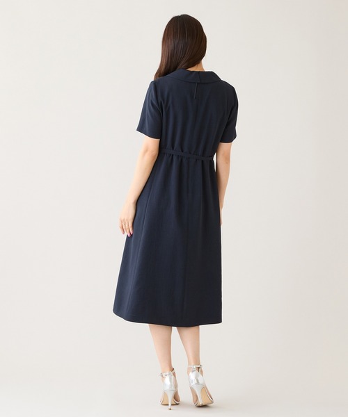 Rose Tiara（ローズティアラ）の「【速乾性/吸汗性】ラップ風シャツワンピース（ワンピース・レディース・グリーン/ネイビー・42/38/46）」の7枚目の写真