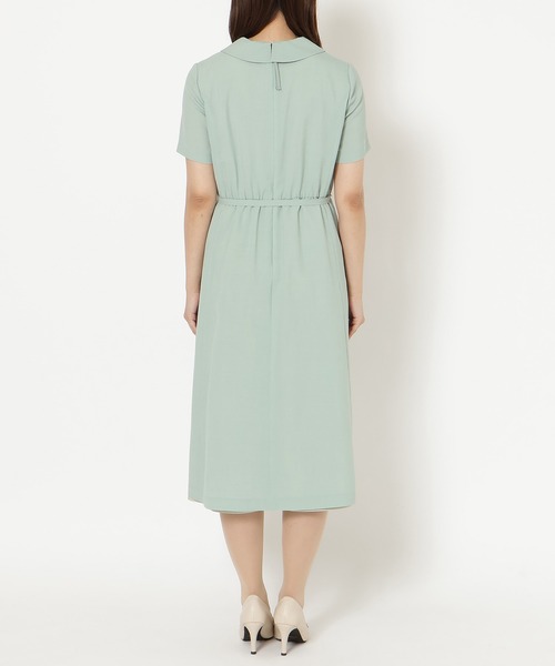 Rose Tiara（ローズティアラ）の「【速乾性/吸汗性】ラップ風シャツワンピース（ワンピース・レディース・グリーン/ネイビー・42/38/46）」の10枚目の写真