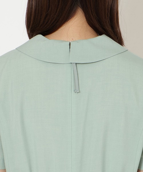 Rose Tiara（ローズティアラ）の「【速乾性/吸汗性】ラップ風シャツワンピース（ワンピース・レディース・グリーン/ネイビー・42/38/46）」の11枚目の写真