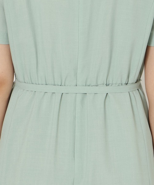 Rose Tiara（ローズティアラ）の「【速乾性/吸汗性】ラップ風シャツワンピース（ワンピース・レディース・グリーン/ネイビー・42/38/46）」の12枚目の写真