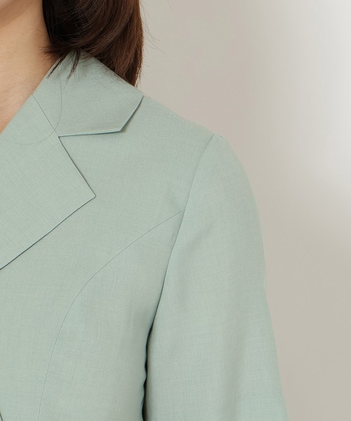 Rose Tiara（ローズティアラ）の「【速乾性/吸汗性】ラップ風シャツワンピース（ワンピース・レディース・グリーン/ネイビー・42/38/46）」の14枚目の写真