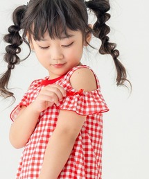 SUNDAYS SUN（サンデイズ サン）の「【リンクコーデ】 オープンショルダー フリル袖  ワンピース（ギンガム・花柄）（ワンピース）」