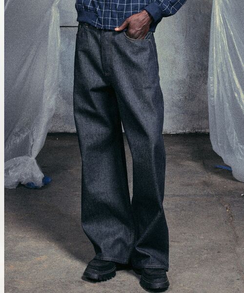 PULP/417EDIFICE（パルプフォーワンセブンエディフィス）の「NO MAINTENANCE / ノーメンテナンス BAGGY DENIM RAW BLUE（デニムパンツ・メンズ・ネイビー・30/28/32）」の3枚目の写真