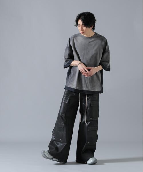 DANKE SCHON(ダンケシェーン)の「DankeSchon/ダンケシェーン/11oz RUBBER COATED FLARE CARGO PANTS(カーゴパンツ・メンズ・ブラック・XL/S/M/L)」の4枚目の写真