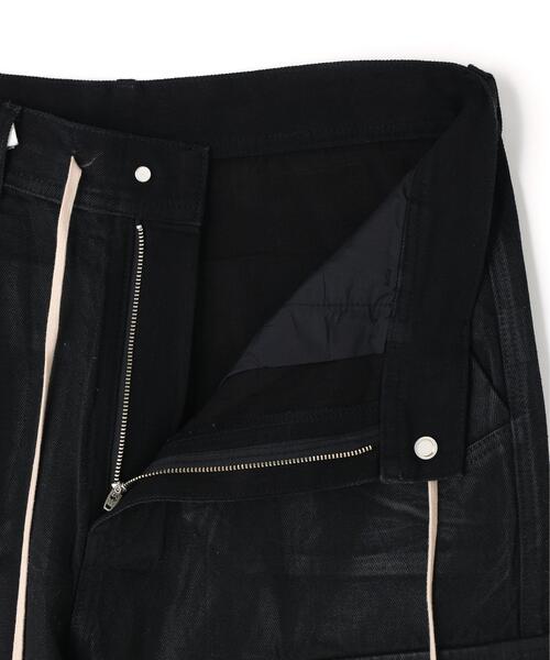 DANKE SCHON(ダンケシェーン)の「DankeSchon/ダンケシェーン/11oz RUBBER COATED FLARE CARGO PANTS(カーゴパンツ・メンズ・ブラック・XL/S/M/L)」の7枚目の写真