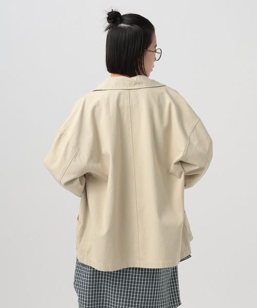 BAYFLOW(ベイフロー)の「ヘビーオックスミリタリージャケット(ブルゾン・レディース・カーキ/グレイッシュベージュ・FREE)」の8枚目の写真